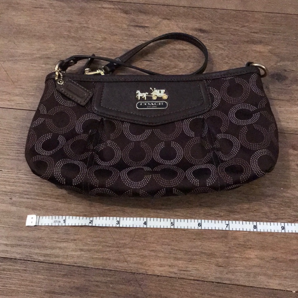 Coach Brown&Gold Wristlet - Picture 3 of 8